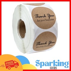 500 1.5″ Round Kraft Thank You Stickers for Small Businesses – USA Made