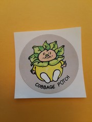 RARE! vtg 80’s potato character cabbage patch Cobbage POTCH sticker *restored*