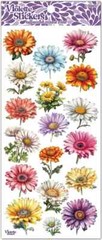 Violette Stickers 2 Sheets Colorful Daisies Daisy Yellow Pink Purple Blue White