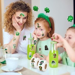 St. Patrick’s Day Sticker Rolls – 1000PCS Irish Shamrock Holiday Dog Stickers…