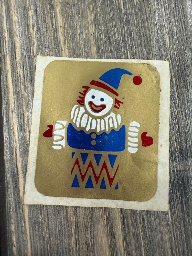 Vintage Graphic Clown Art Sticker Collectible Decal