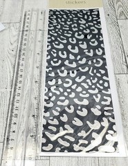 Black & Silver Animal Leopard Print Stickers 10″X4″ Lot of 5 Crafters Square