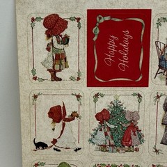 Vtg 1979 Holly Hobbie Christmas Seals Stickers 1 Sheet of 9 Pressure Seals READ