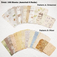 168 Sheets Scrapbook & Embossed Textured Paper Assorted Set – 6 Multicolor