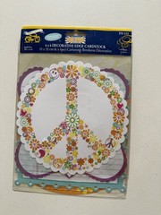 Little Yellow Bicycle Free Spirit Peace Fabric Glitter Stickers FS-202
