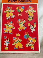 New Sealed Vintage 1982 Hallmark Circus Clown & Dog Party Stickers