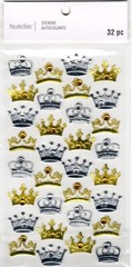 Silver & Gold Crowns, 3D scrapbook stickers, 4×7″ – Recollections #668368