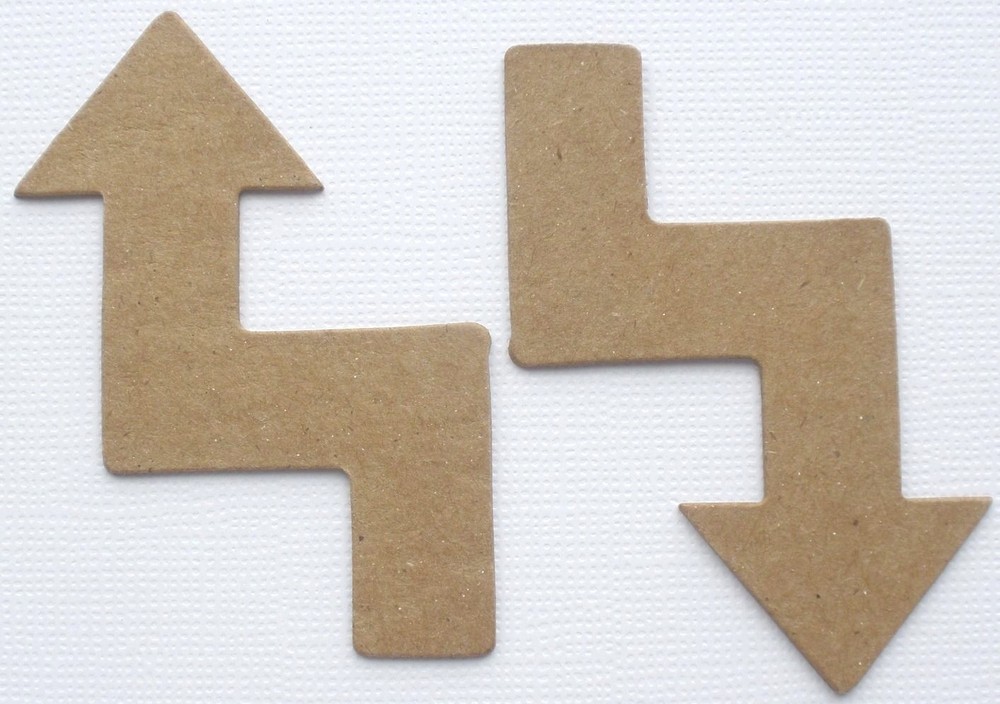 {5} *ZIG ZAG ARROW* Directional Bare Chipboard Die Cuts – 1 3/4″ x 2 1/2″ inch