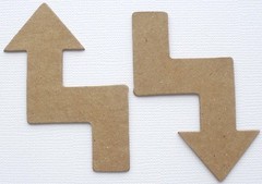 {5} *ZIG ZAG ARROW* Directional Bare Chipboard Die Cuts – 1 3/4″ x 2 1/2″ inch