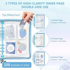 Sticker Organizer Binder Storage Book A5 Reusable Sticker Book Collecting Hol…