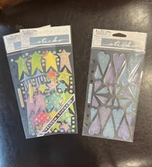 Sticko Vellum Stickers Photo Safe Stars And Hearts Lot Of 3 New