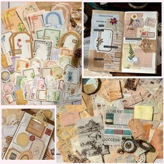 400PCS Scrapbook Supplies Kit Junk Journal Supplies Vintage Scrapbook Paper Deco