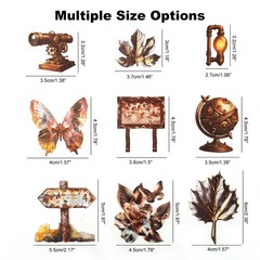 Moriquill 120PCS Steampunk Vintage Stickers – Die-Cut Metal Collection