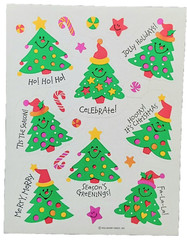 Vintage Hallmark Happy Christmas Tree Sticker Sheets Pack of 4 sheets