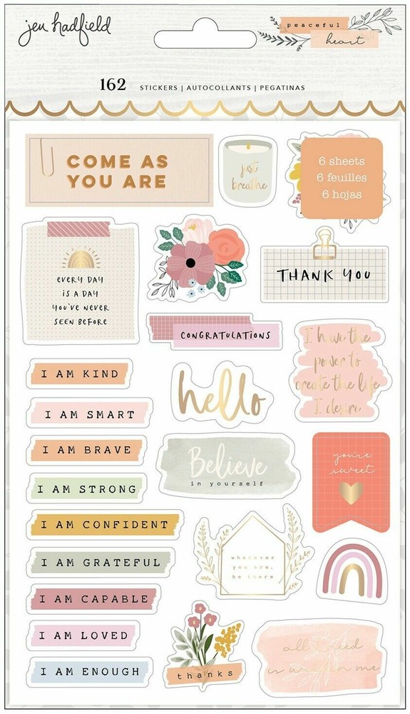 Jen Hadfield~PEACEFUL HEART sticker set~So nice & useful! 162 pieces Quick Ship!