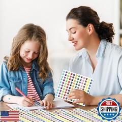 7200Pcs Paw Print Stickers, Colorful Mini Puppy Paw Stickers Classroom Teache