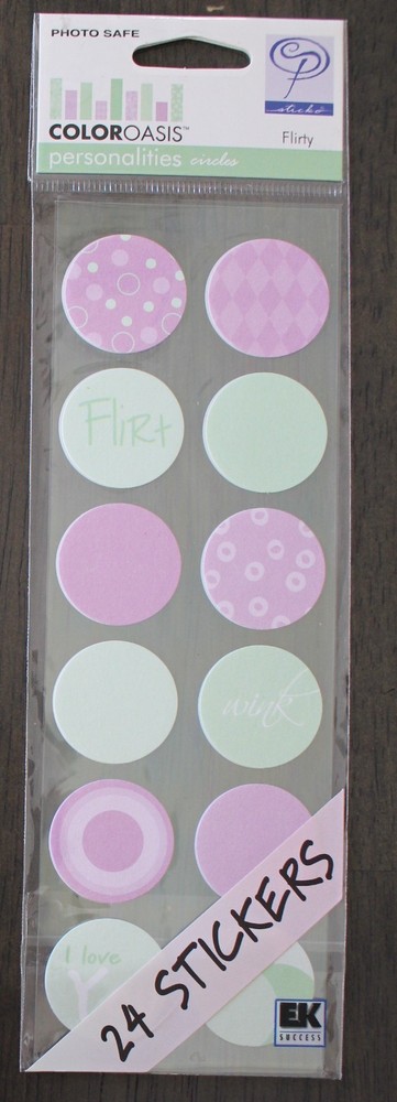 New Sticko Coloroasis scrapbook stickers Flirt Love Cute Snuggle Buddy 2 sheets