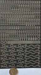BLACK ALPHABET Stickers(4-3/4”x7-3/4”)Upper-Case•Letter •Numbers•Card Making•