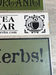Lot of 4 Organic Herb Stickers Decals «Best Things in Life are Organic»