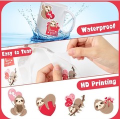 100 Pieces 1.5” Sloth Valentines Love Heart Stickers Party Decor Envelope Seals