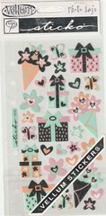Vintage Sticko flat stickers PRECIOUS PRESENTS Goth theme 61183 FAST FREE ship!