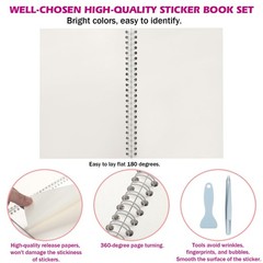 Reusable Sticker Book – 60 Sheets, Collecting Album, Organizer, Blank Book fo…