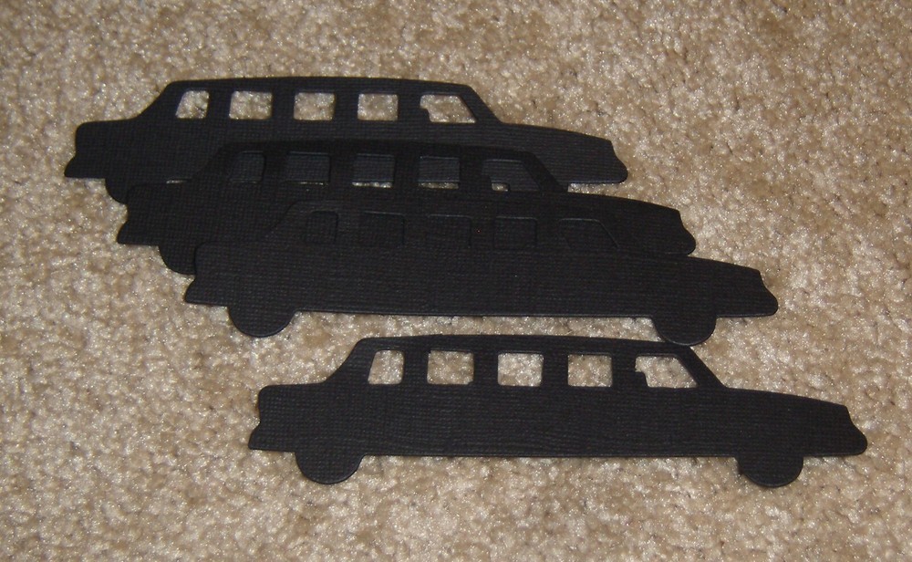 Limousine ~ AccuCut Design. Lot of Four in Black Cardstock