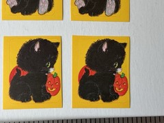 Vintage 80s Halloween Black Cat Stickers Jack O’ Lantern Pumpkin Gibson Loose
