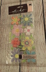 Sticko – EK Success Stickers – SPVM03X – Pastel Flowers – Blue, Pink, Green