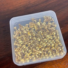 Gold Mini Round Brads Metal Paper Fasteners for Scrapbooking Crafts with Case