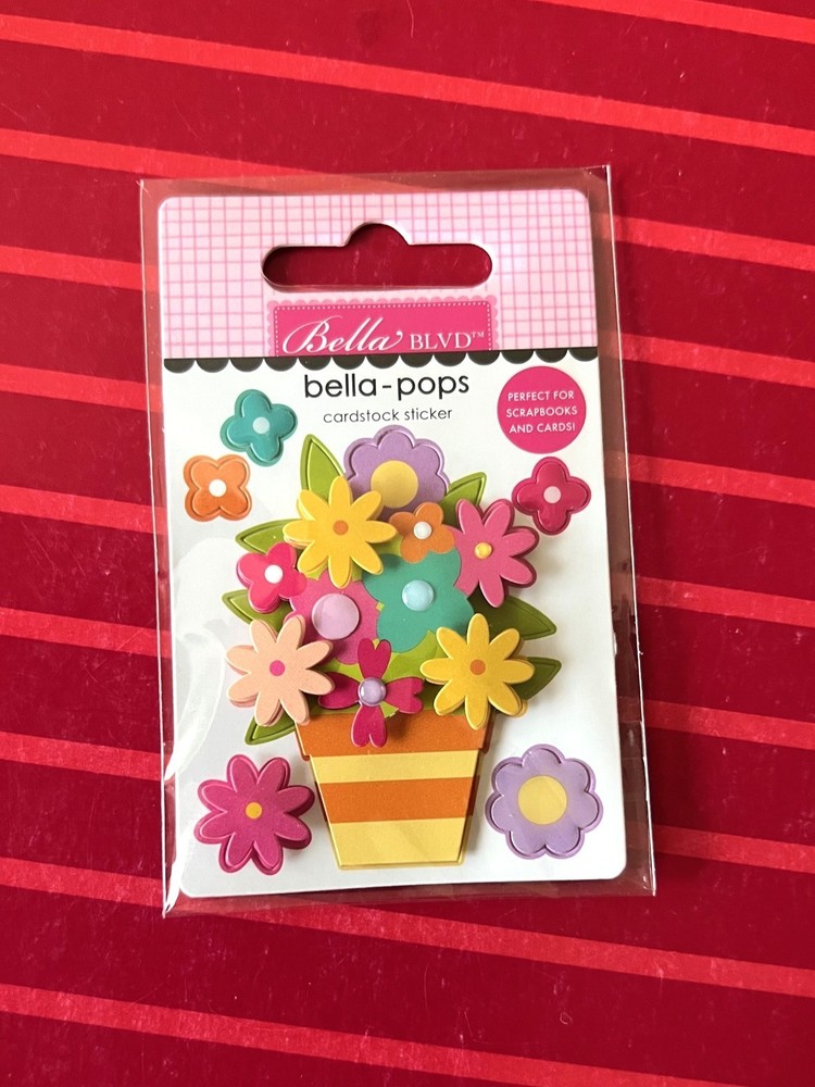 YOU CHOOSE – FLOWER GARDEN BUTTERFLY KISSES Doodlebug Doodle-Pops 3D Sticker