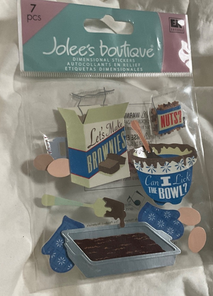 Jolee’s Boutique BROWNIES, COOKING, BAKING RECIPE Scrapbook Sticker Pack