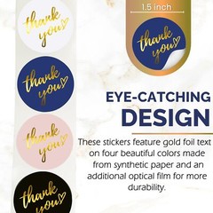 Thank You Stickers | Thank You Stickers for Small Business | 500 Self-Adhesiv…