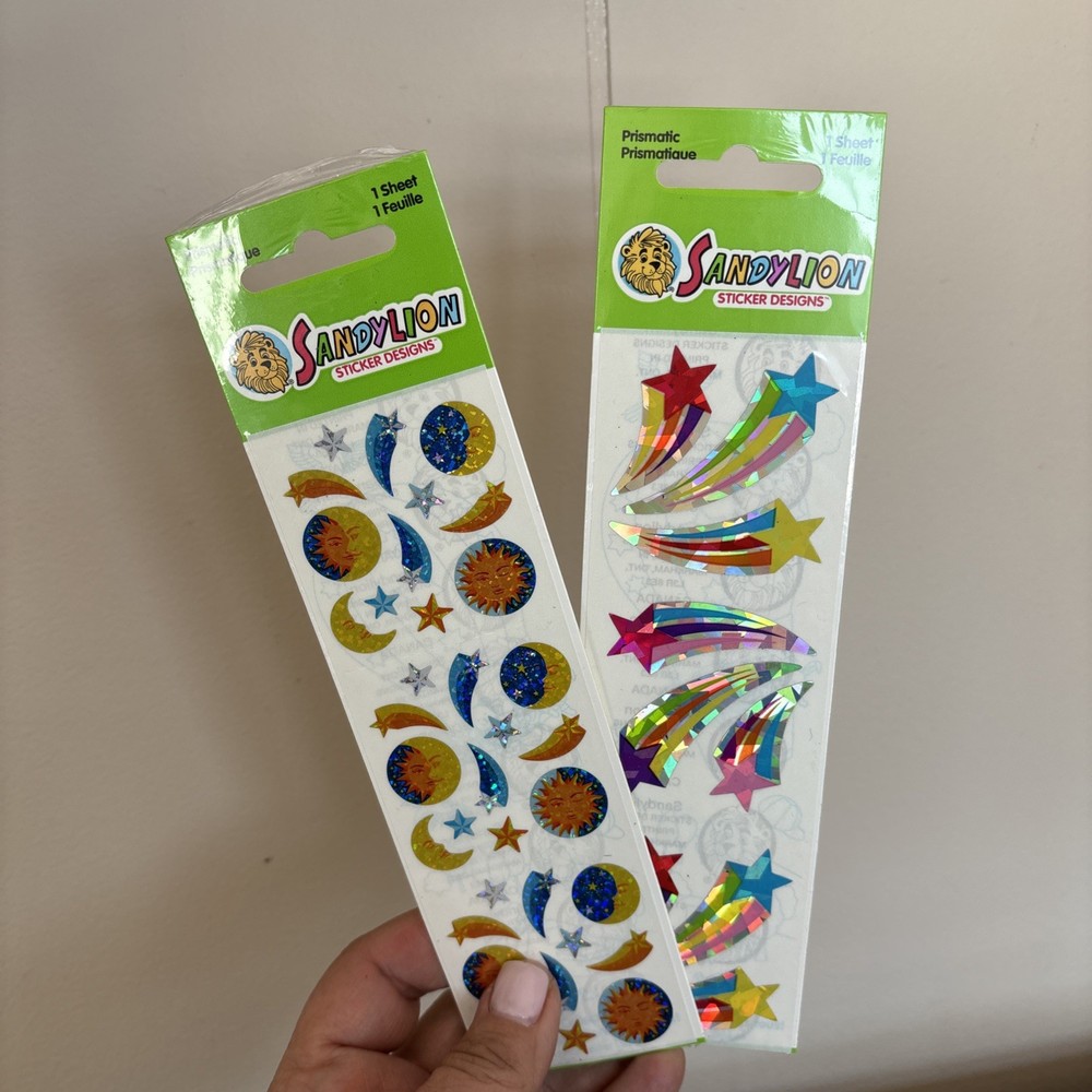 Vintage Sandylion Prismatic Stickers Sun Moon Shooting Star Sheet New