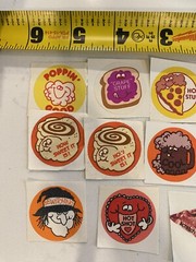 Vtg 14 Scratch & Sniff Retro 80s Stickers Pizza Grape Watermelon Pickles Popcorn