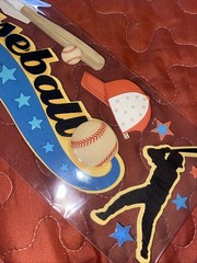 Recollections Baseball Title Bat Ball Hat All Star Home Run 3D Players Stickers