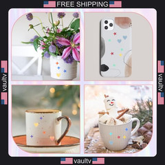 LLOUSSAK 1800Pcs Sparkly Holographic Stickers, 12Sheets Glitter Tiny Heart &