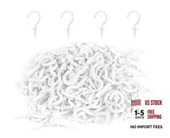 1/2 Inch Small Screw Hooks – Mini Metal Twist in Hooks – 100 Pcs – White
