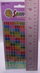 1984 Vintage Sandylion Mother of Pearl Mini numbers sticker sheet NIP 1 Sheet