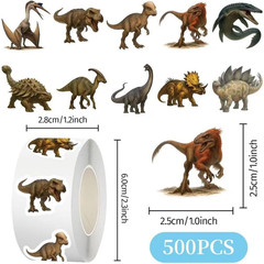 1000 Pcs Dinosaur Stickers for Kids Classroom Boys Girls School Students.2 Roll