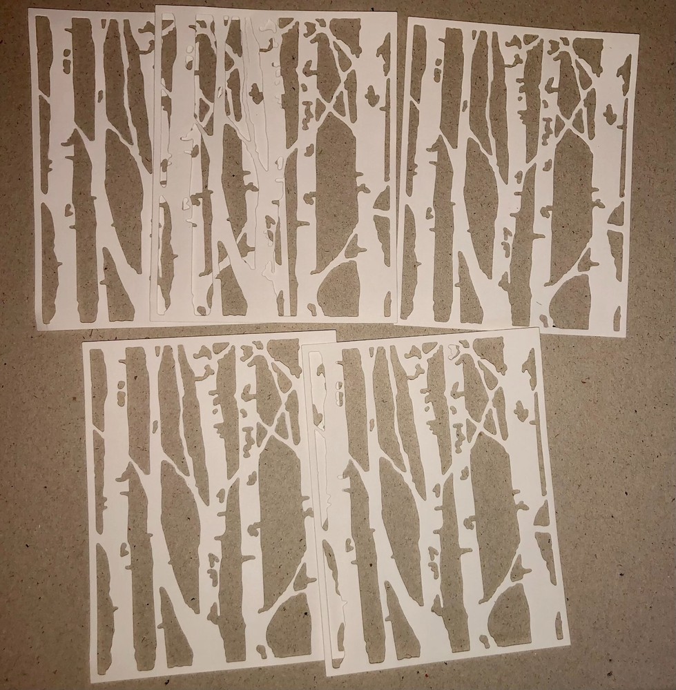 🌲5 BRANCHED BIRCH TREES 🌲cardstock paper die cut embellishments