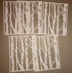 🌲5 BRANCHED BIRCH TREES 🌲cardstock paper die cut embellishments