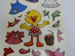 Vintage Suzy’s Zoo Color Clings Static Window Decorations Duck Dress Up Sheet
