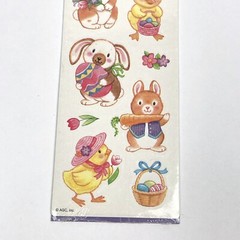 NEW Stickety Doo Da EASTER ANIMALS BUNNY CHICKEN EGG FLOWER Stickers 2 Sheets
