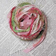 Fiber Art Yarn Journal Scrapbook Mixed Media Gift Wrap 24 Yds «Shabby Chic»