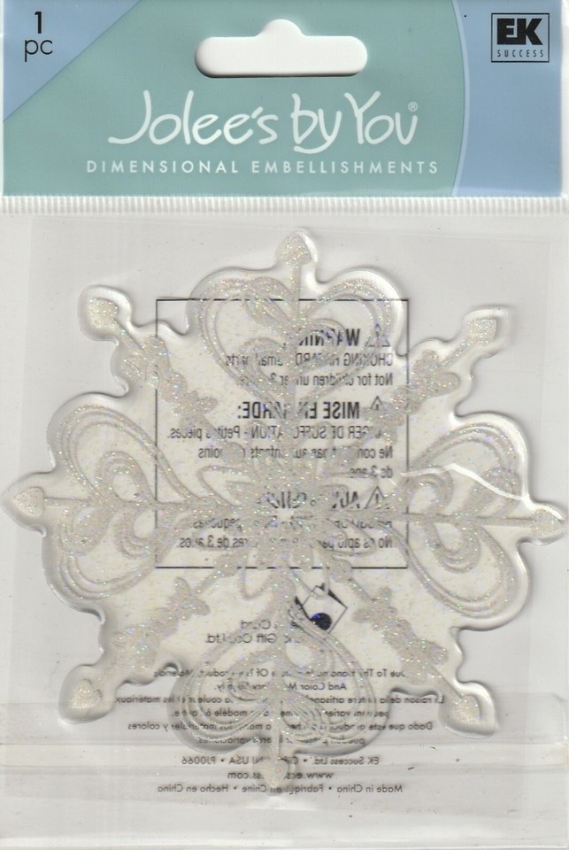 Jolee’s By You Dimensional Embellishments ~ Snowflake White ~ Non-Adhesive ~1 Pc