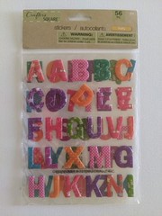 Set of 2 Crafter’s Square Puffy Multicolor Stickers Dot Star Butterfly Paw Print