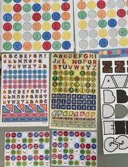 DE-STASH Alphabet Stickers Incomplete! 48 Sheets! Sticko, Scenic Route, K & Co