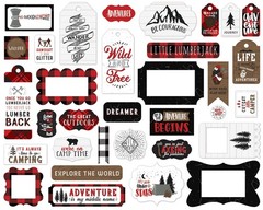 1 Pack of Echo Park Paper LET’S LUMBERJACK Frames & Tags Ephemera Die-Cut Pieces
