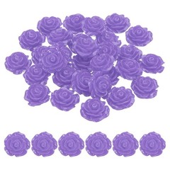 20mm Rose Flower Resin Cabochon, 30 Pcs Mini Rose Flower Resin, Violet